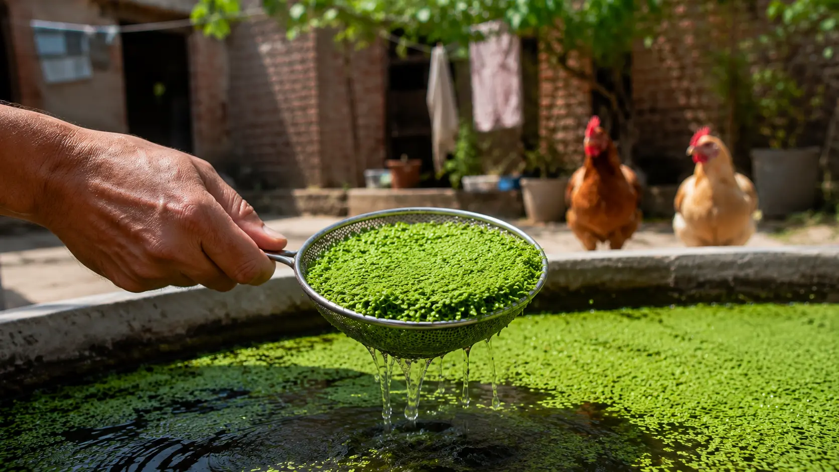 تکثیر عدسک آبی در حوض حیاط؛ مدل تامین ارزان خوراک طیور